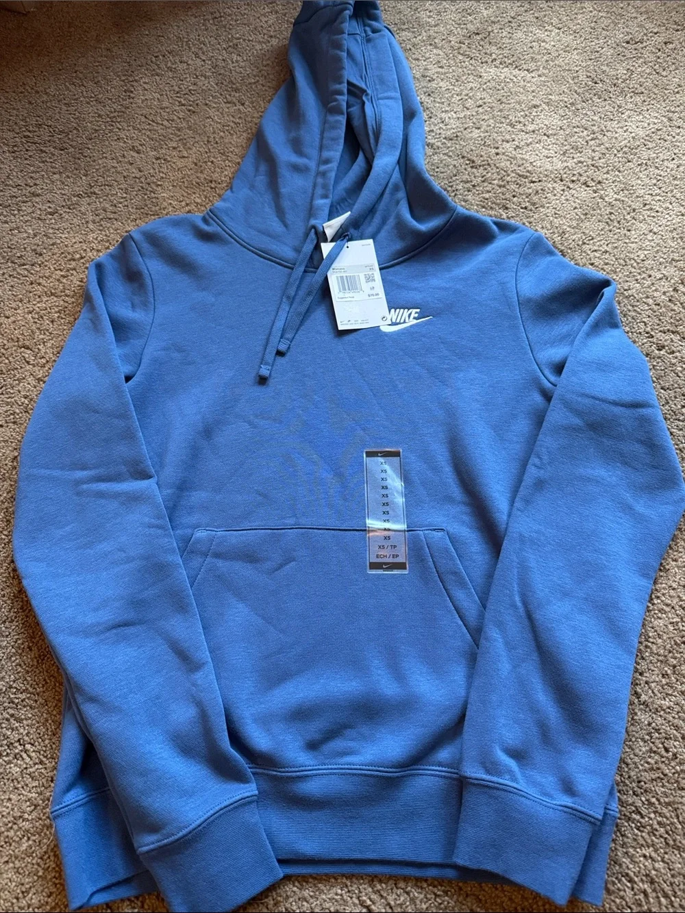 Nike Light Blue Hoodie with White Swoosh